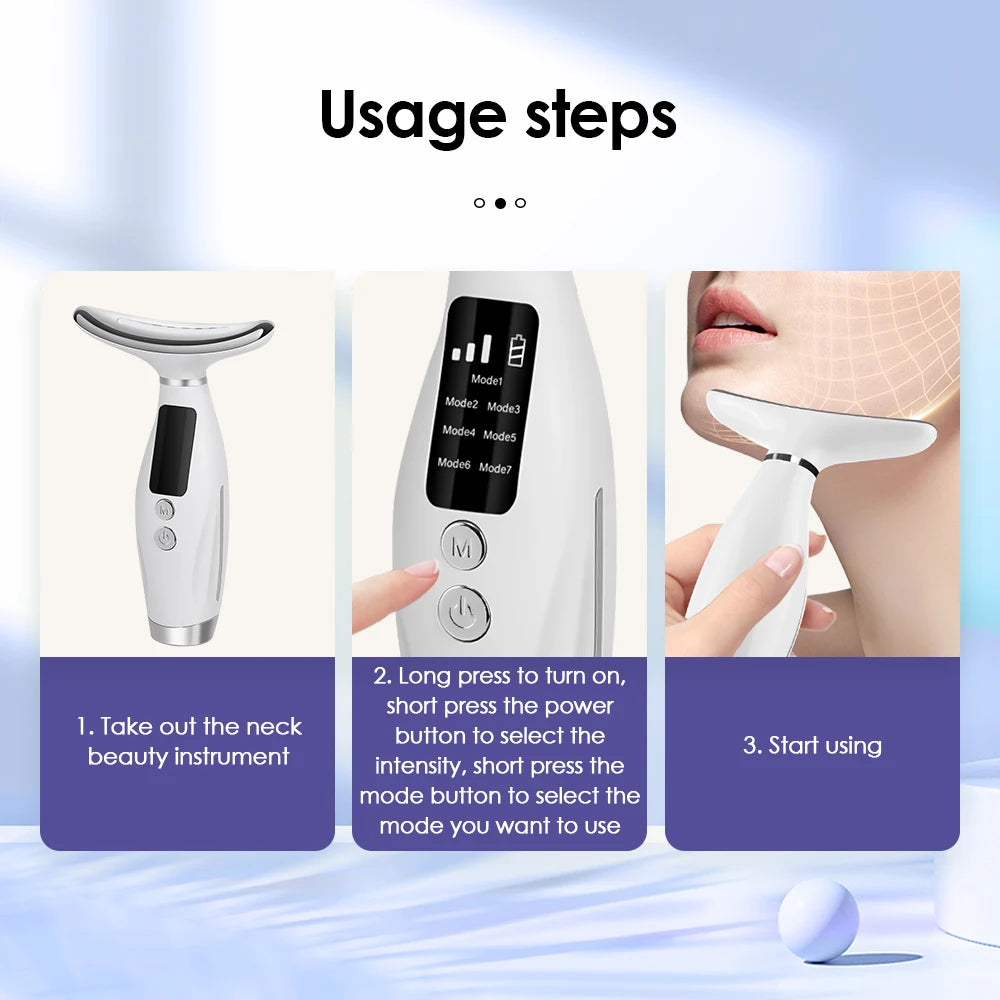 LED Facial and Neck Skin Tightening Massage Device