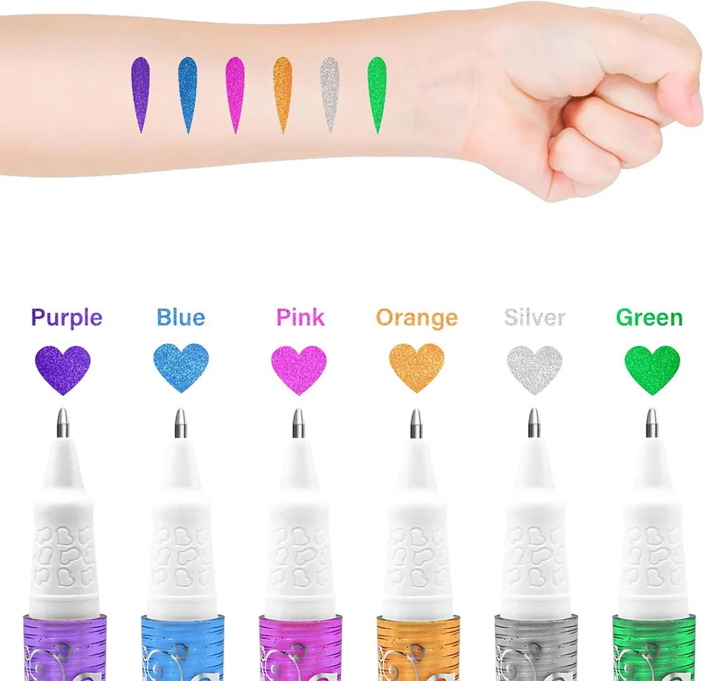 Temporary Glitter Tattoo Art Kit for Kids and Parties - 3