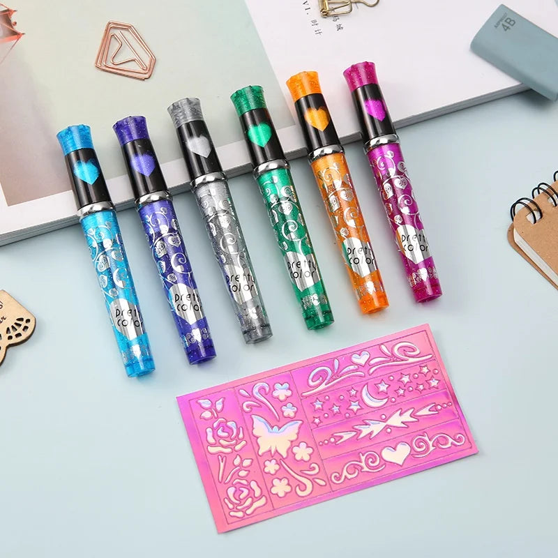 Temporary Tattoo Marker Pen Set with Stencils - 5