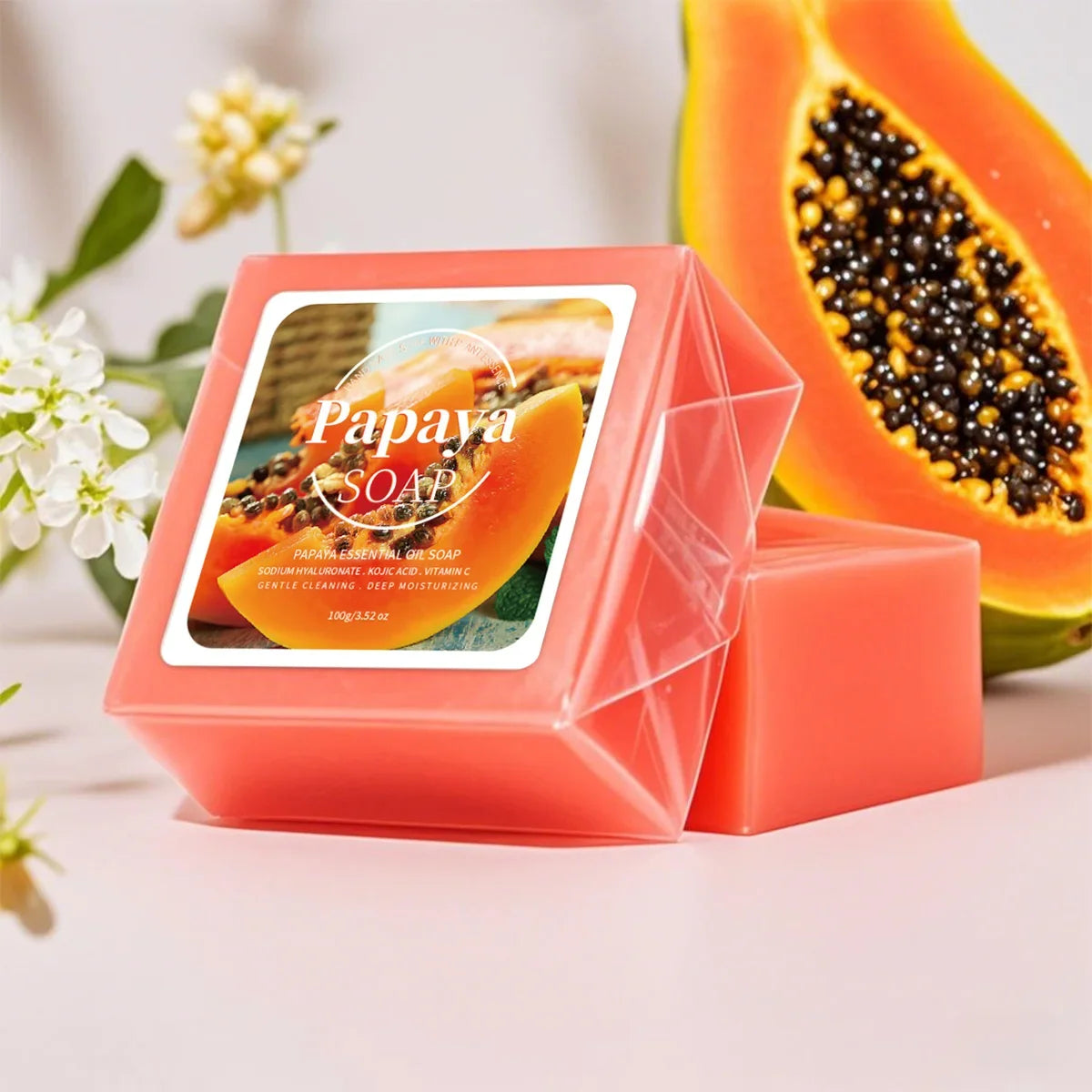 Papaya Extract Whitening and Deep Cleansing Soap Bar - 1