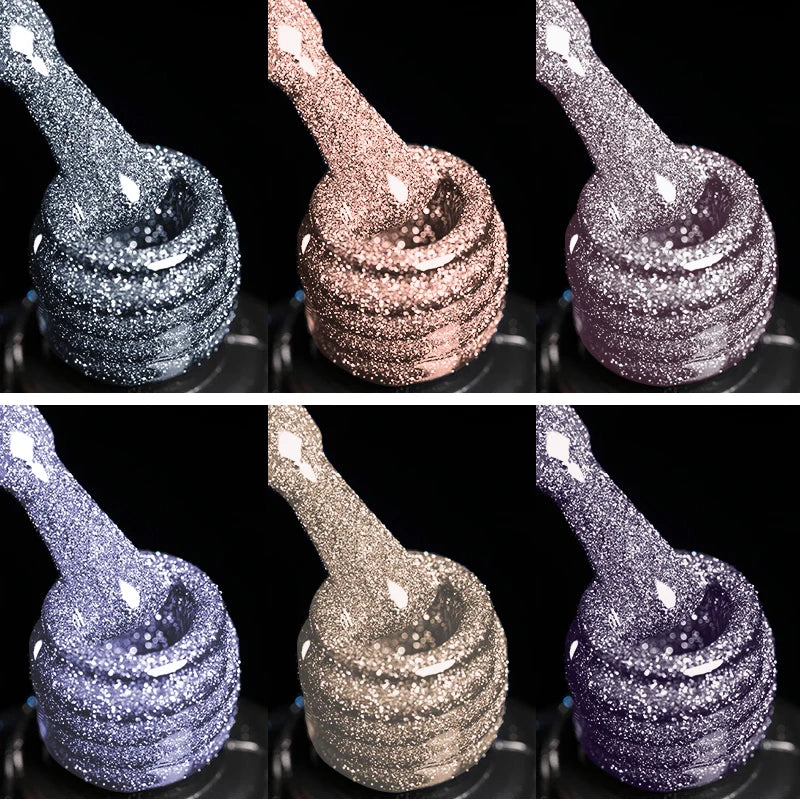 Reflective Glitter UV Gel Nail Polish for Manicure - 6