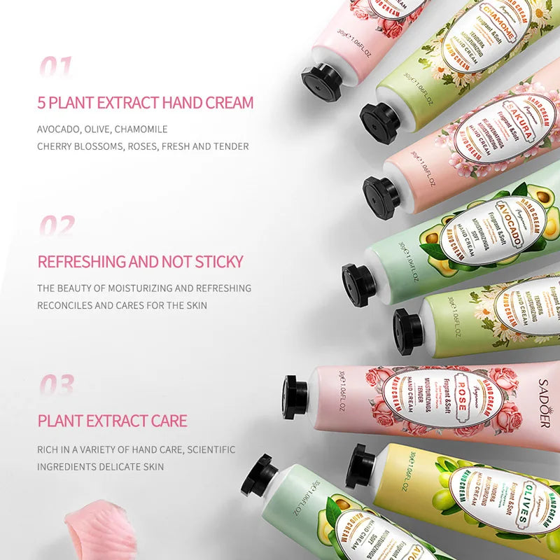 Fruit-Scented Hydrating Hand Cream Set for Dry Skin