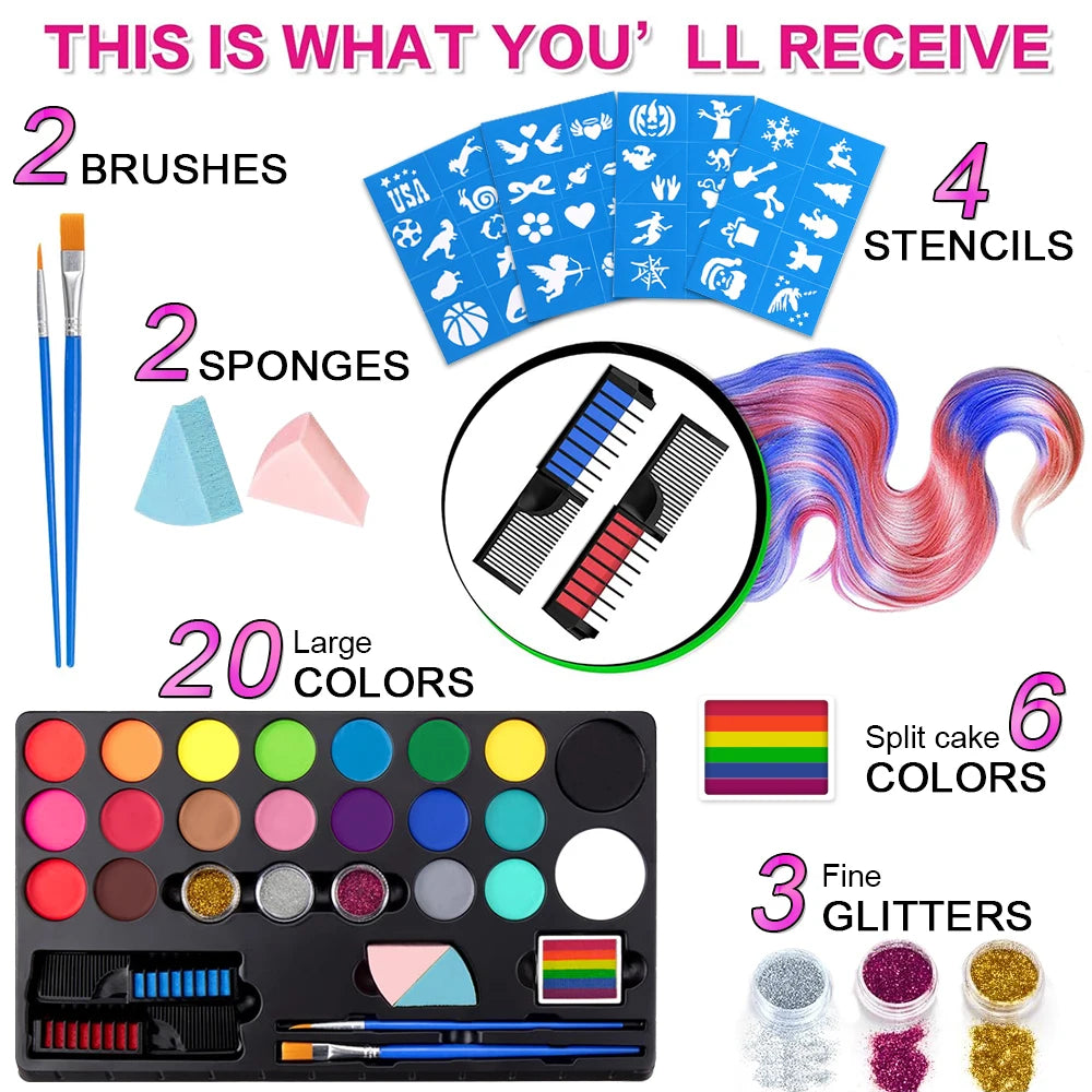 All-in-One Professional Face and Body Painting Makeup Kit