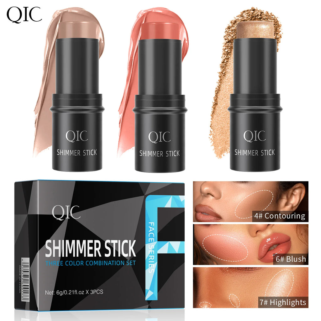 3-in-1 Multi-Functional Face Contouring and Highlighter Stick Set