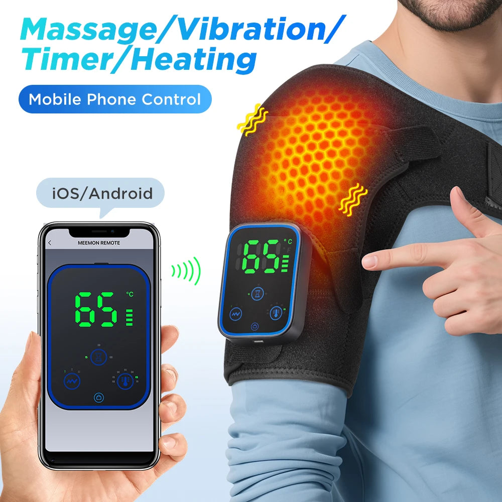 Cordless Heated Shoulder Massage Brace with App Control