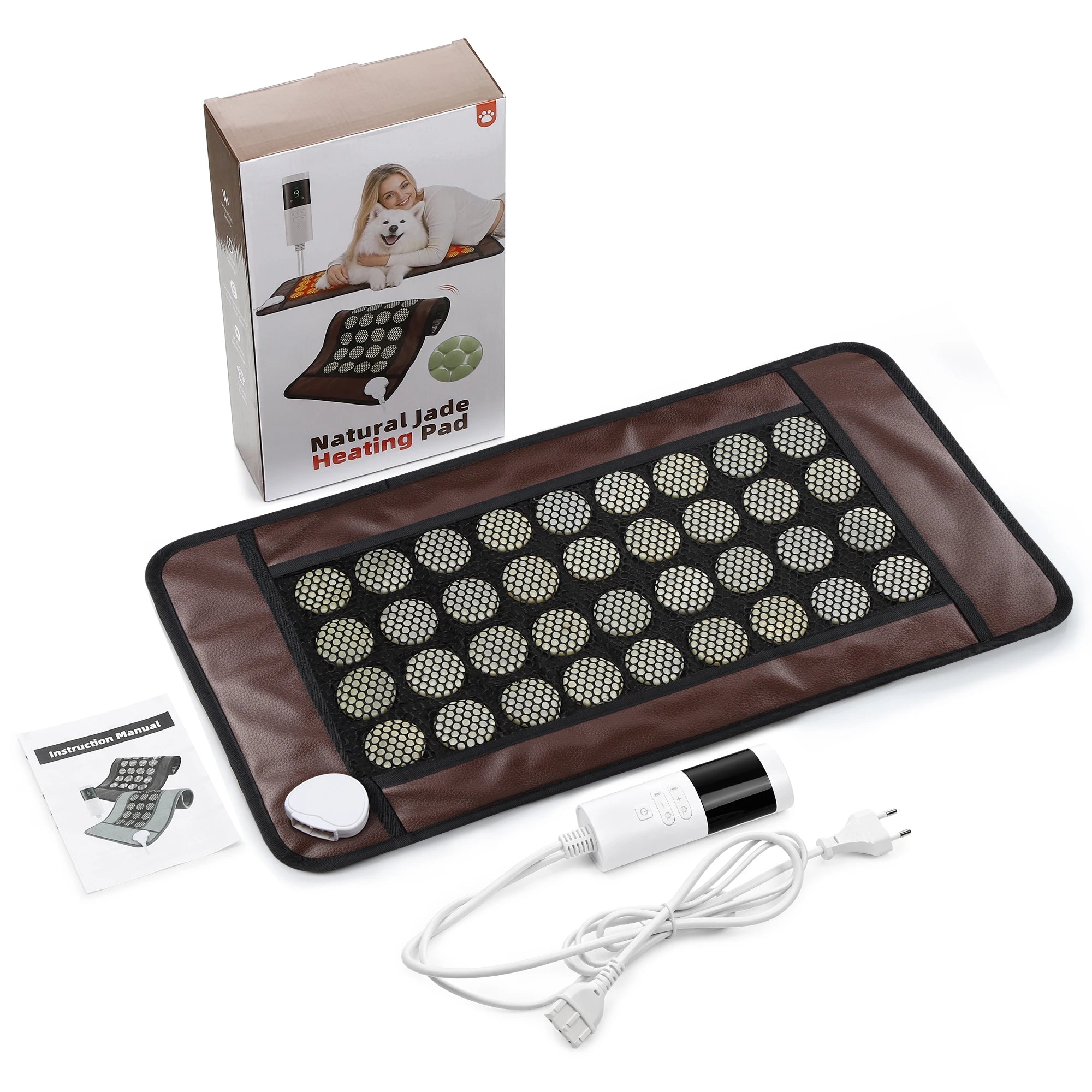 Natural Jade Stone Heating Pad for Back and Body Pain Relief - 18