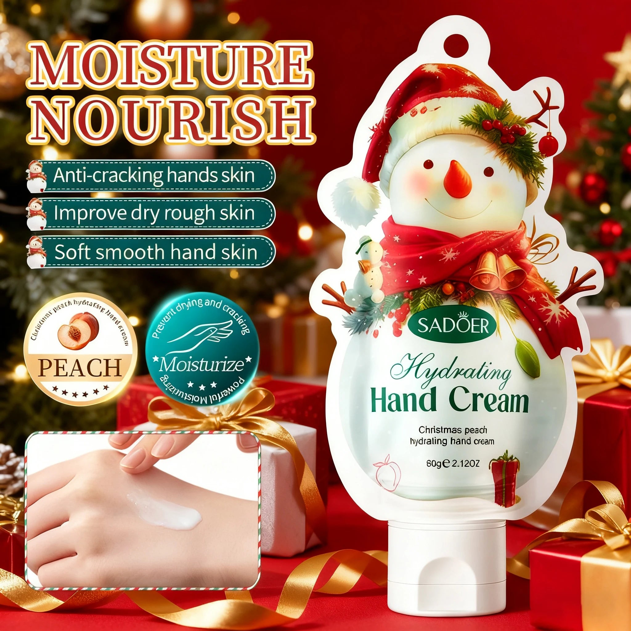 Moisturizing Christmas Hand Cream for Dry Winter Skin
