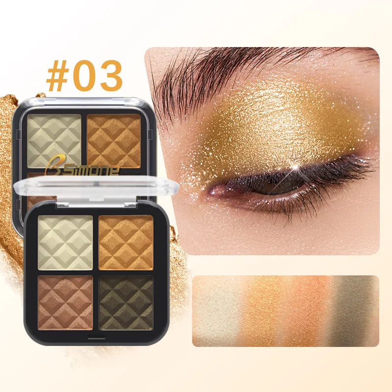 4-Color Shimmer and Matte Eyeshadow Palette