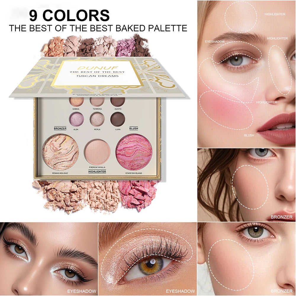 All-in-One 9-Color Face and Eye Makeup Palette - 7