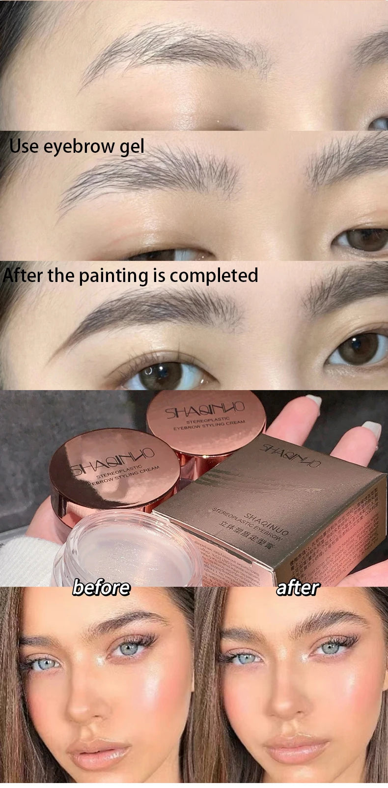 Waterproof 3D Eyebrow Styling Sculpting Gel