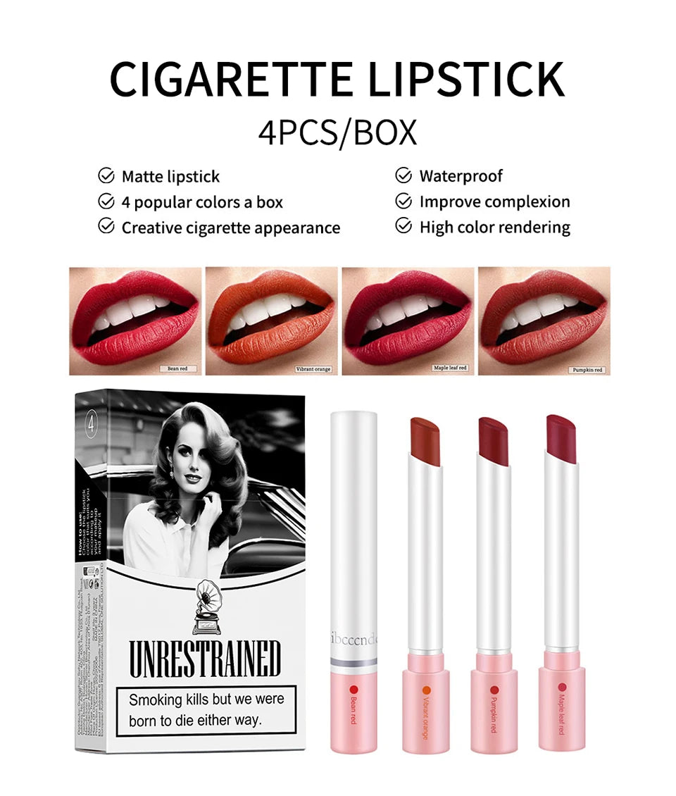 Matte Velvet Cigarette Lipstick Set - 8