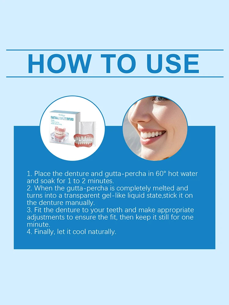 Instant Smile Cosmetic Dentures for Upper and Lower Teeth
