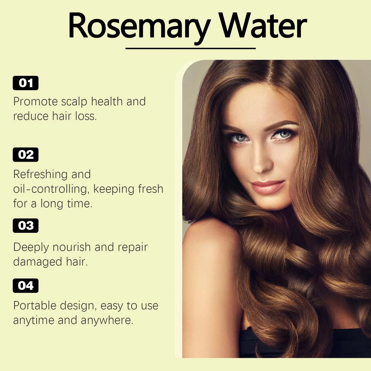 Rosemary Strengthening Hair Care Spray for Frizz Control