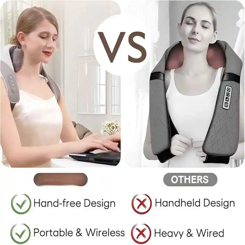 Wireless 6D Neck and Shoulder Deep Tissue Massager with Heat - 4
