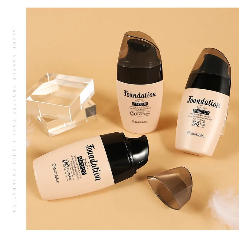 3-Tone Moisturizing Full Coverage Liquid Concealer Foundation