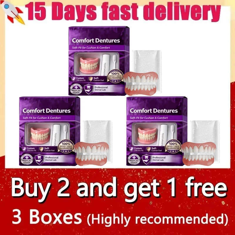 Instant Comfort Cosmetic Denture Set for Natural Smile - 7