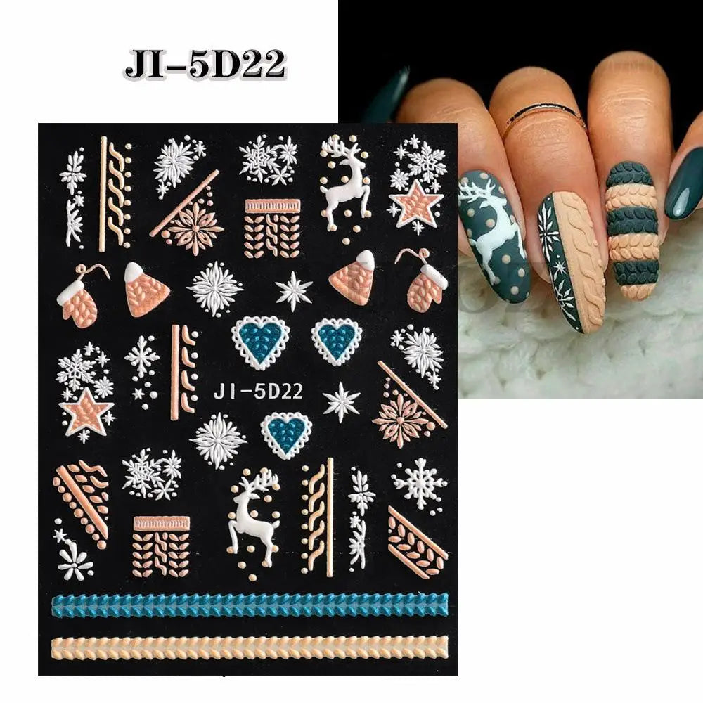 Festive Christmas Holiday Nail Art Decals - 52