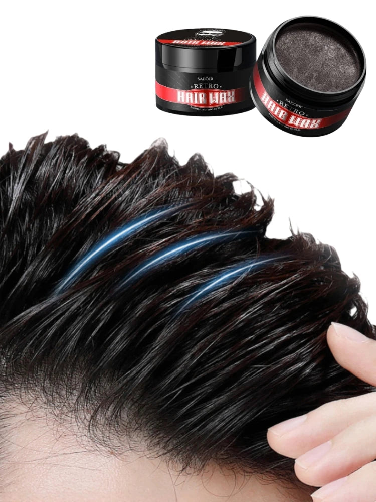 Men's Retro Hair Styling Wax for Strong Hold and Natural Volume