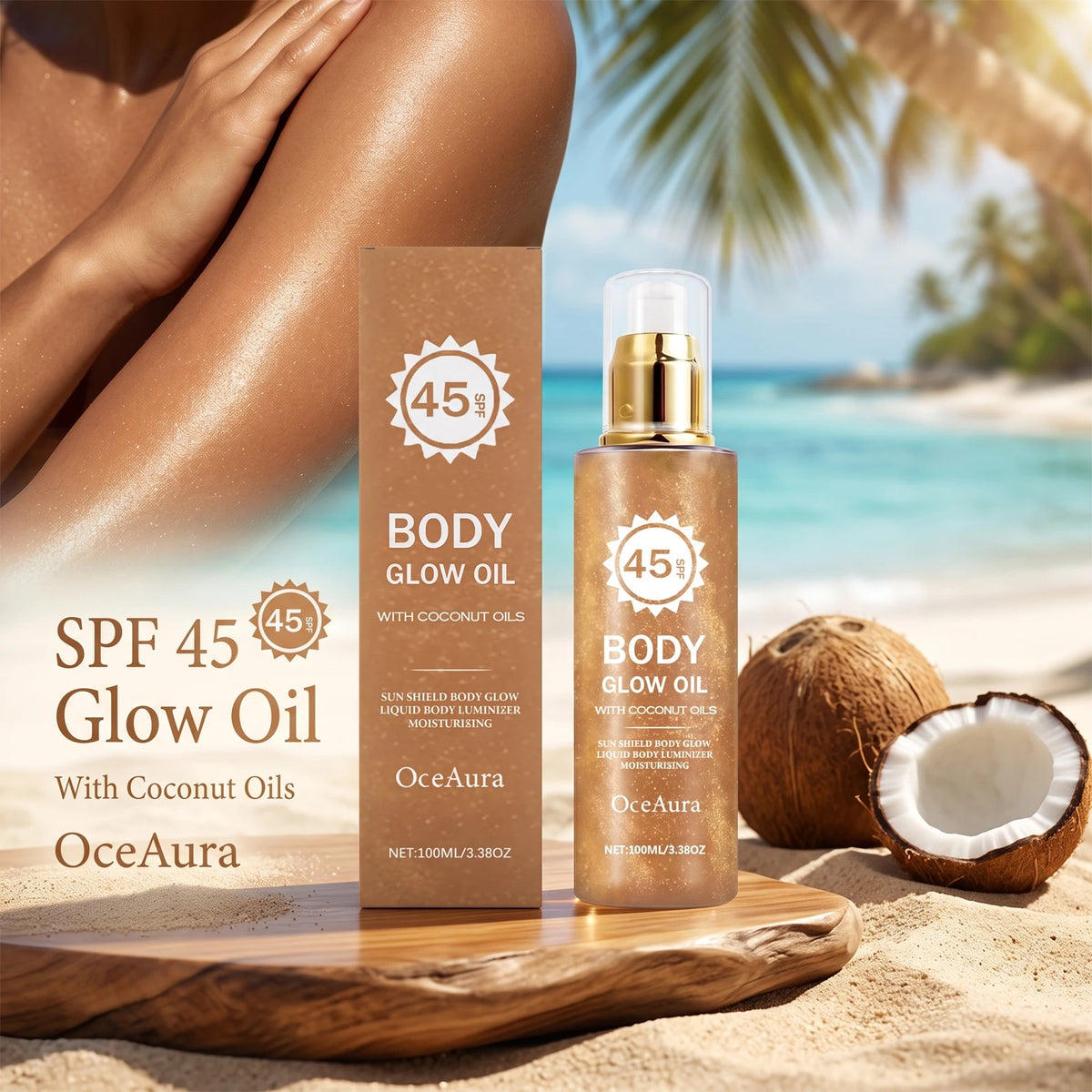 SPF 45 Shimmering Body Glow Oil