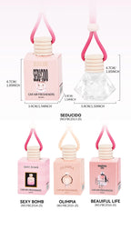 Pink Hanging Car Air Freshener Perfume Bottle