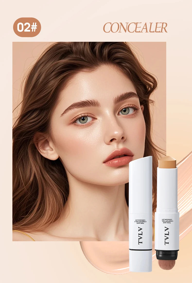 Double-Ended Face Concealer with Built-in Blending Brush