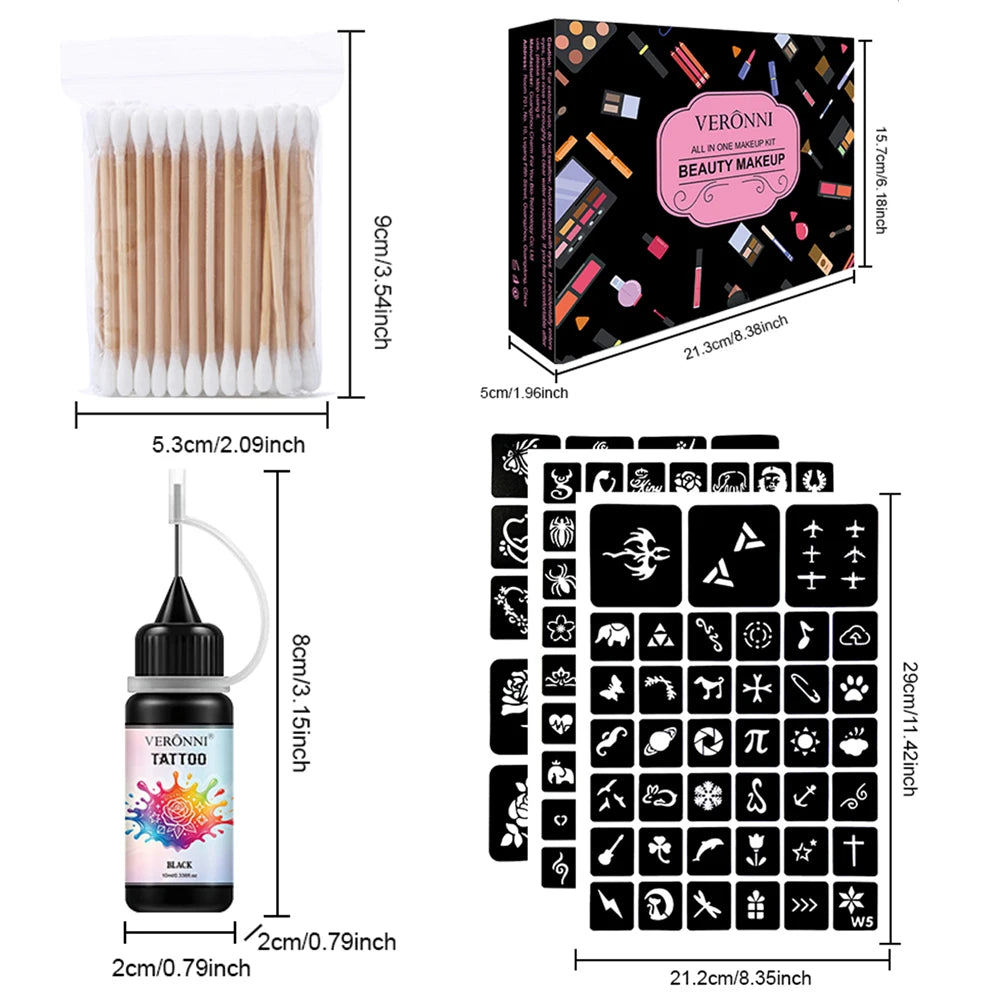 DIY Temporary Tattoo Ink Set with Stencils - 15