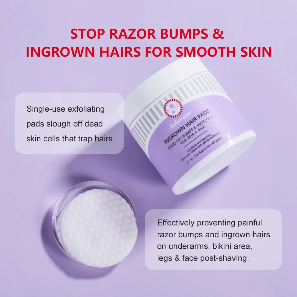 Exfoliating Ingrown Hair and Razor Bump Treatment Pads