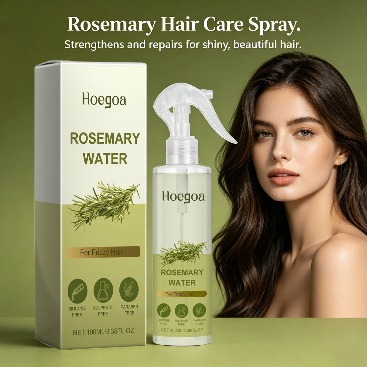 Rosemary Strengthening Hair Care Spray for Frizz Control