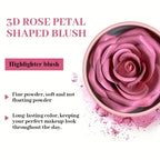 Long-Lasting Flower Petal Blush Set with Applicator Brush