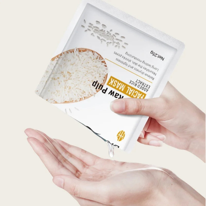 Hydrating Rice Extract Facial Sheet Mask for Glowing Skin