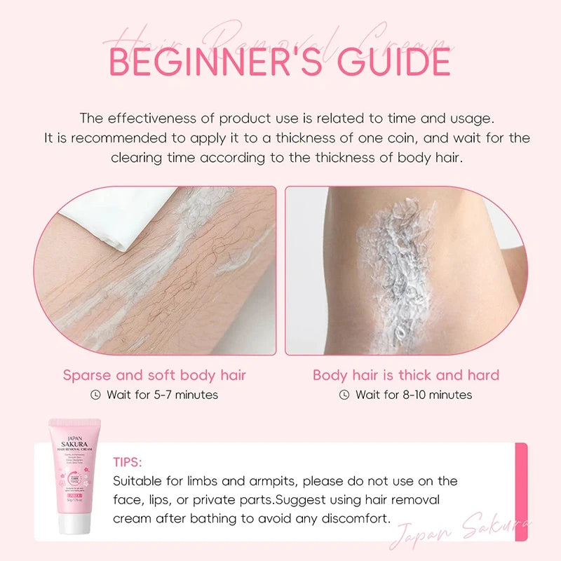 Painless Gentle Hair Removal Cream for Sensitive Skin - 4