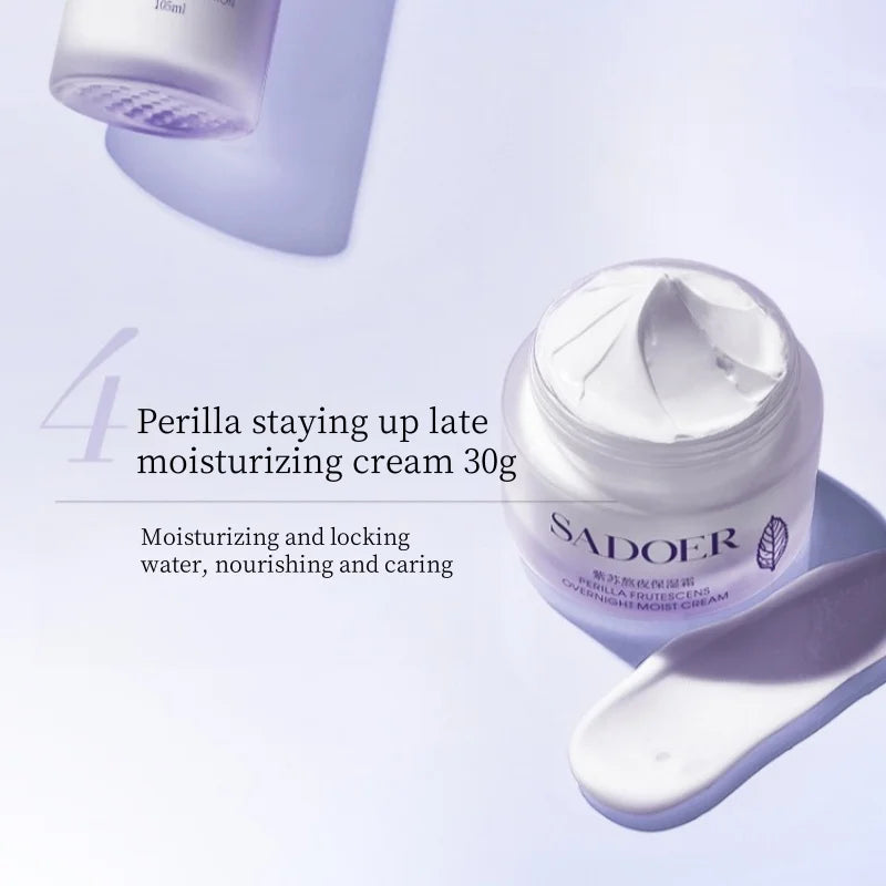 Perilla Overnight Skin Hydrating and Repair Skincare Set - 9