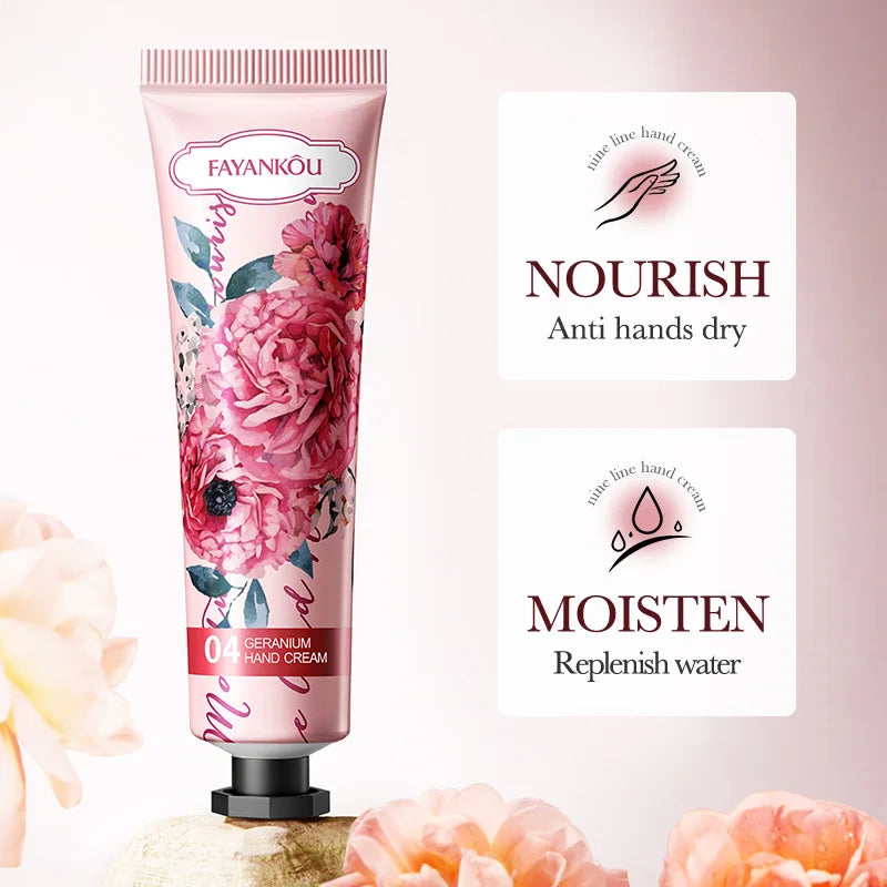 Hydrating Geranium Floral Hand Cream for Dry Skin