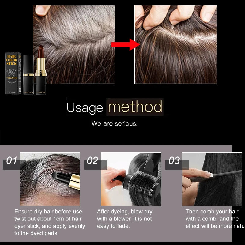 Temporary Hair Color Touch-Up Pen for Gray Coverage