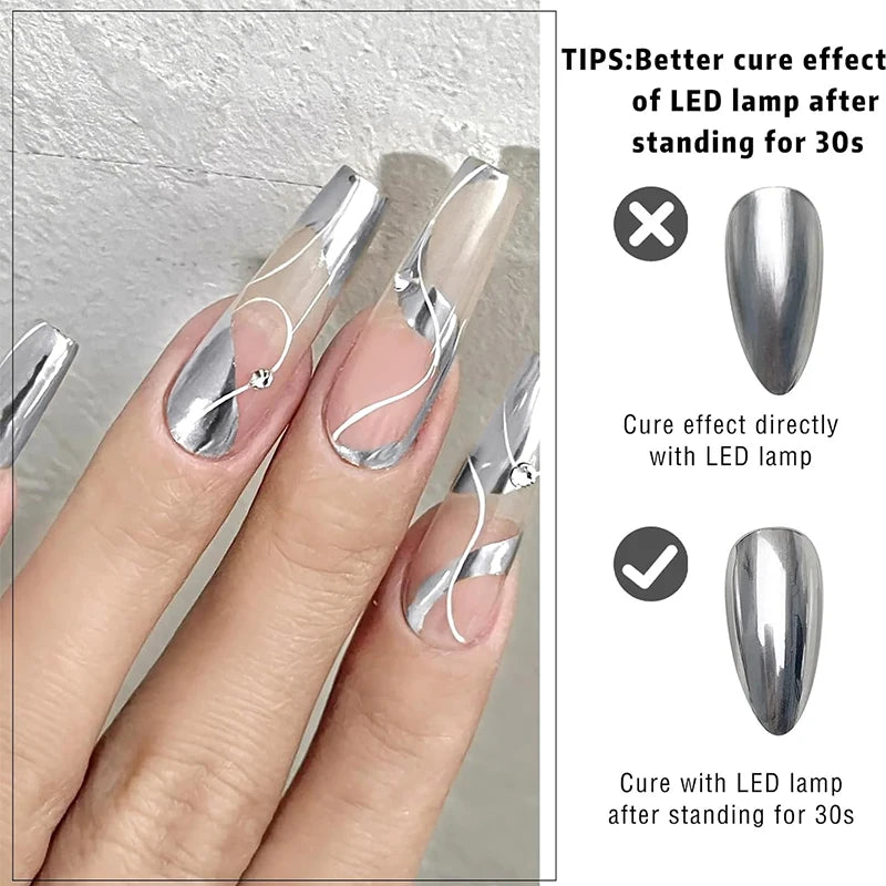 Metallic Liner Gel Polish for French Manicure Art
