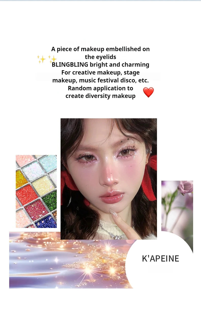 Glitter Sequin Eyeshadow Palette for Festivals and Parties - 8