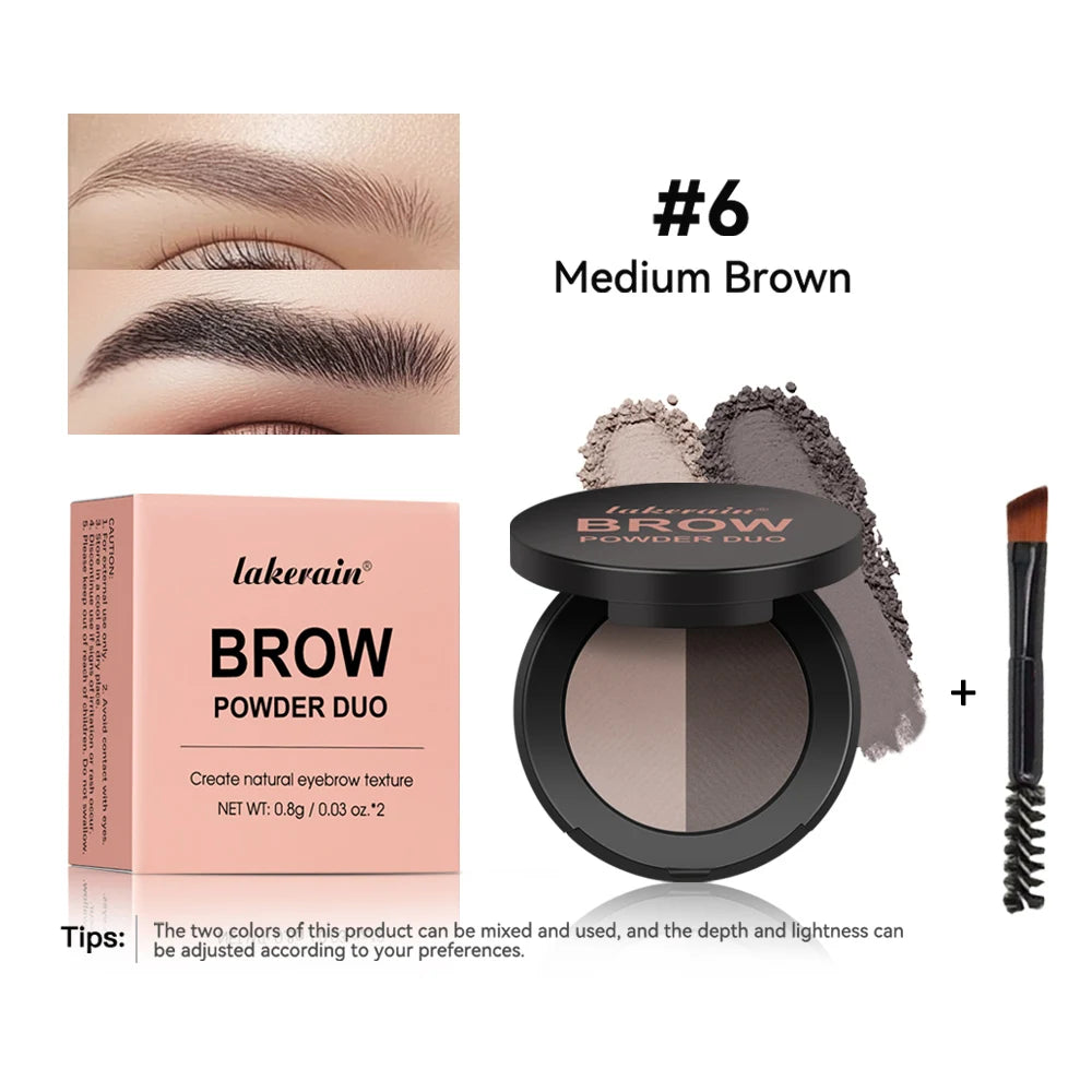 Dual-Tone Eyebrow Powder Palette with Brush - 22