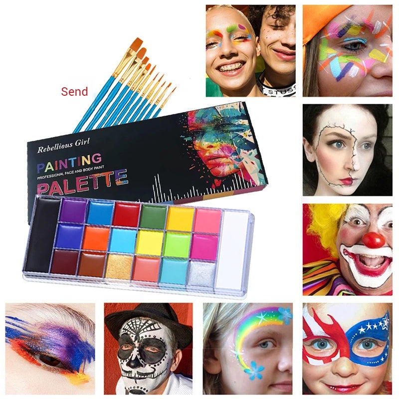 20-Color Professional Face and Body Painting Palette - 15