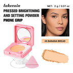 Oil-Control Pressed Powder Compact with Integrated Phone Grip