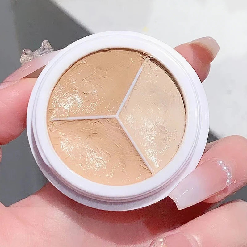 3-Color Cream Concealer Palette for Flawless Coverage