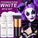 Full Coverage White Halloween Makeup Kit with Brush