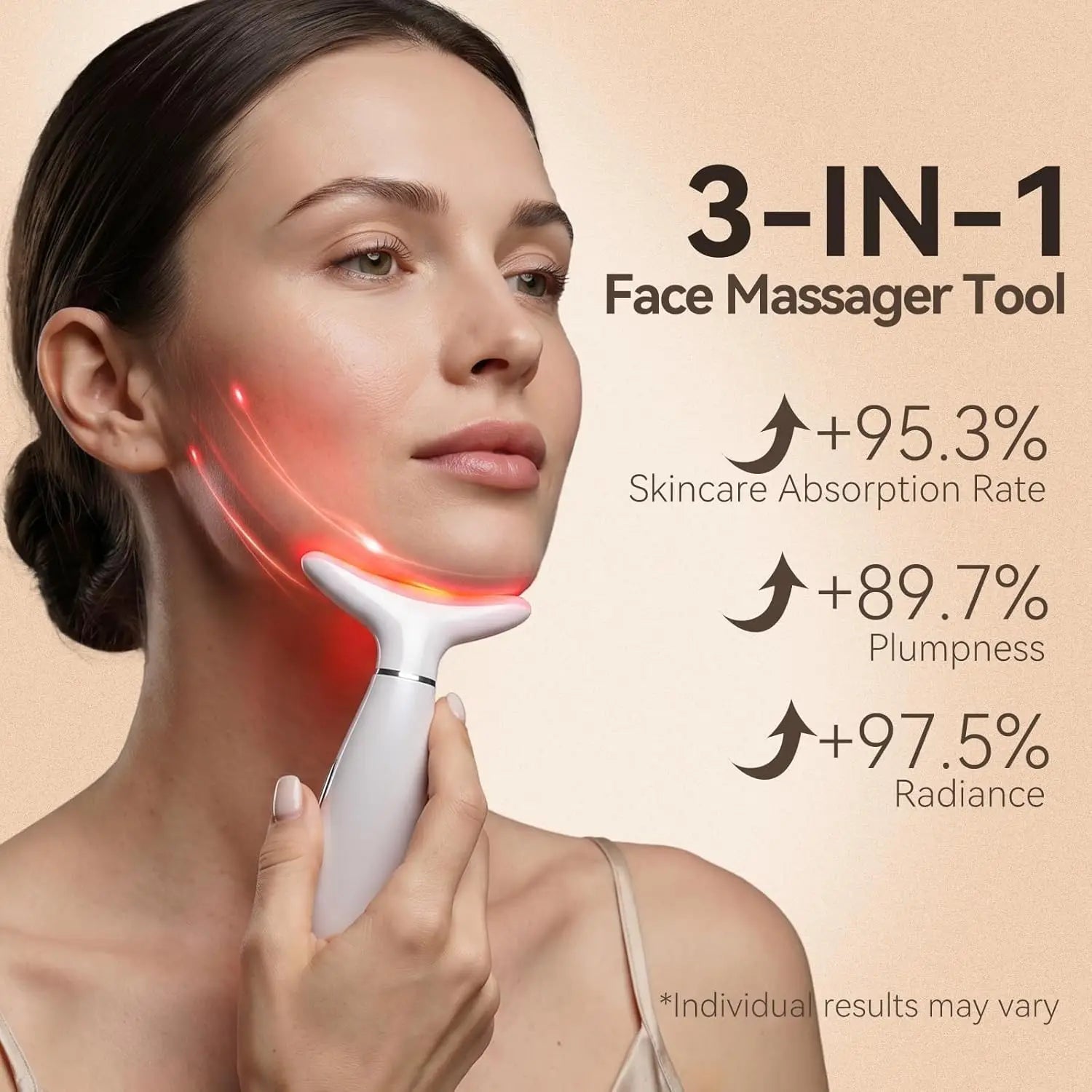 3-in-1 LED Light Therapy Facial Sculpting and Lifting Massager - 2