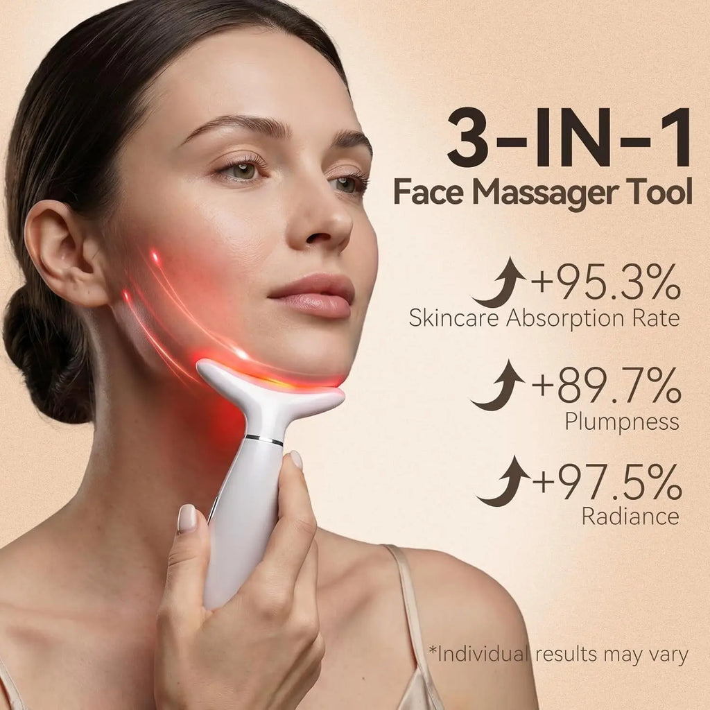 3-in-1 LED Light Therapy Facial Sculpting and Lifting Massager