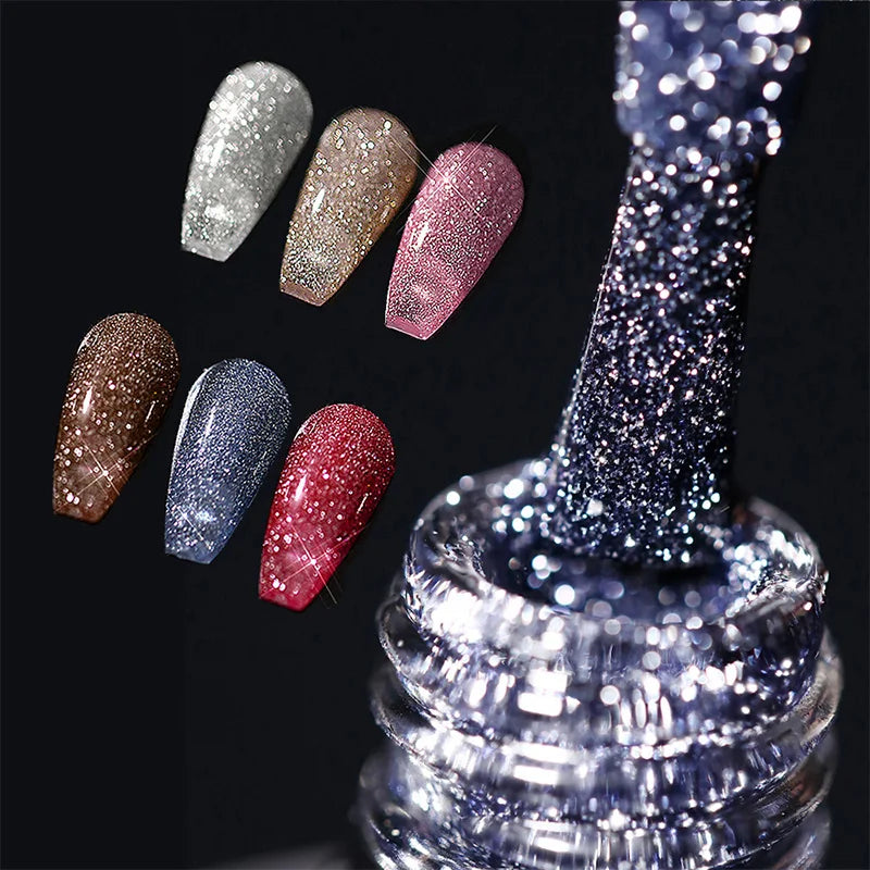 Reflective Glitter UV Gel Nail Polish for Manicure - 9