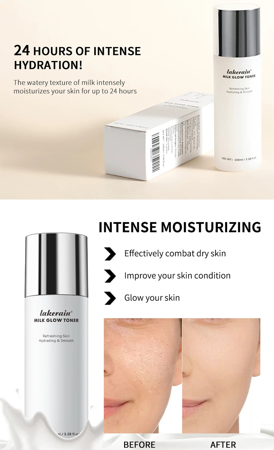 Hydrating Milk Facial Toner for Radiant Skin