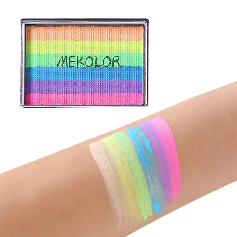 UV Glow Rainbow Face and Body Paint Palette