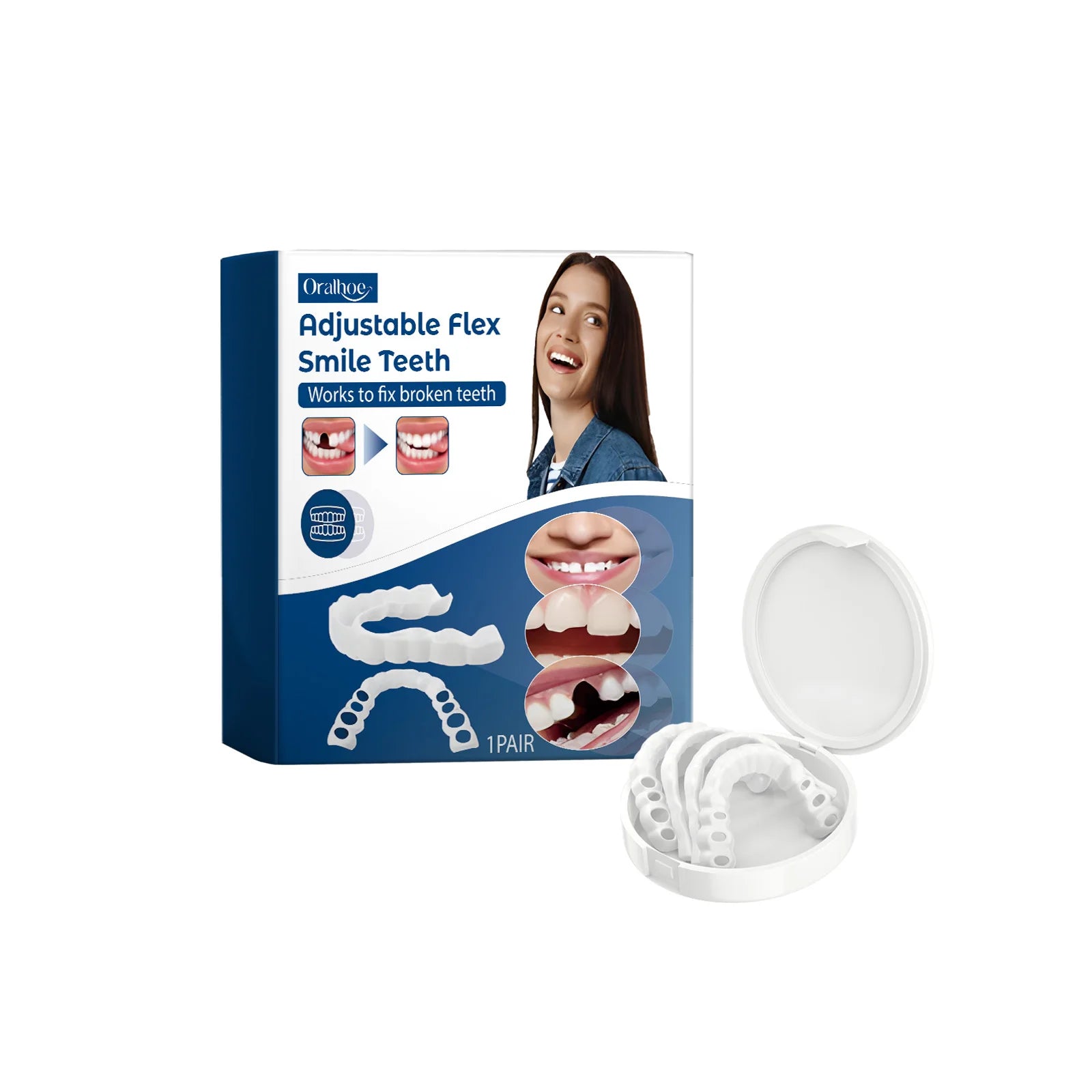 Adjustable Snap-On Cosmetic Dentures for Instant Perfect Smile - 6