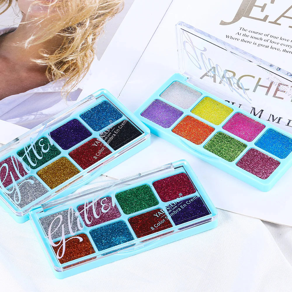 Chunky Glitter Eyeshadow Palette for Face and Body