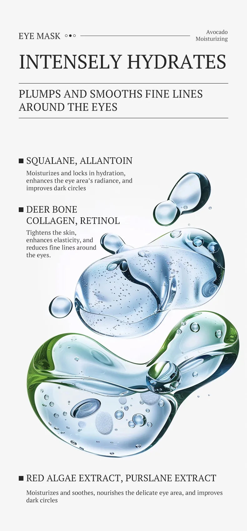 Hydrating Avocado Eye Mask for Dark Circles