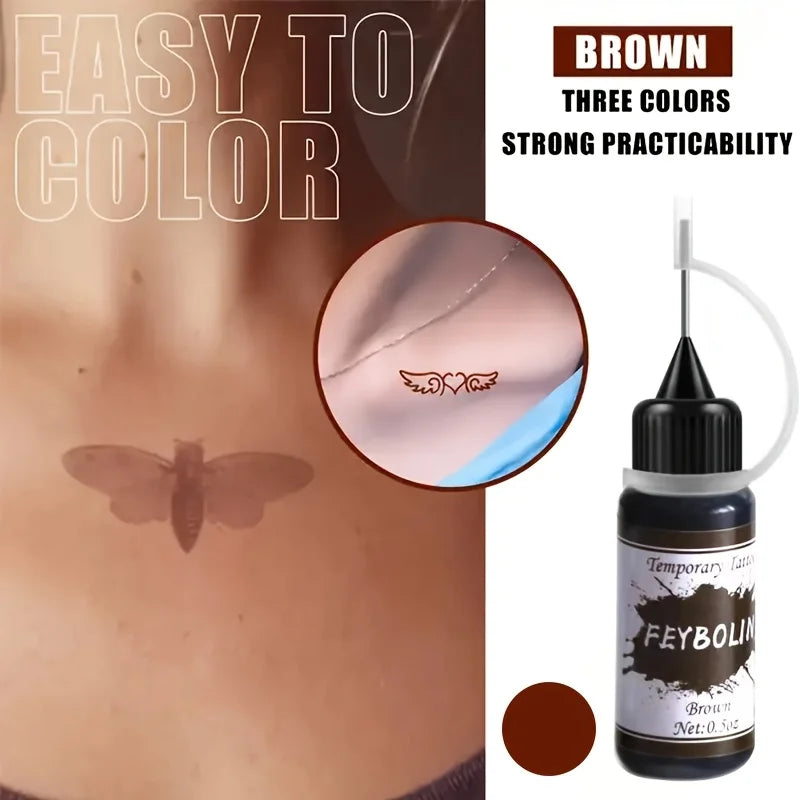 Long-Lasting Temporary Tattoo Ink Kit with Stencils